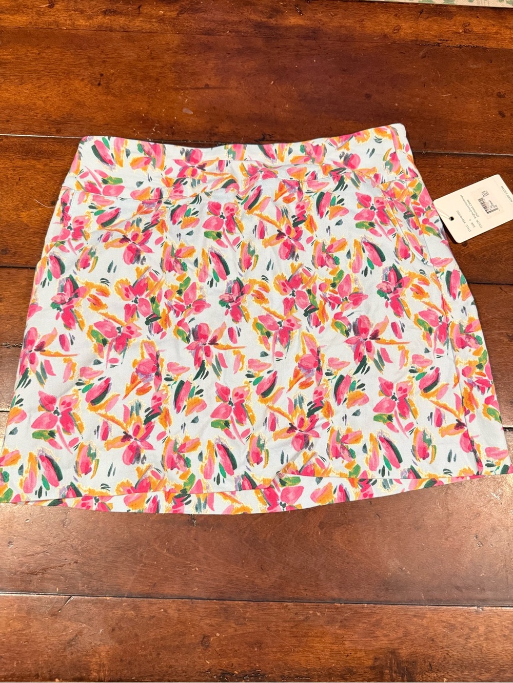 Zac & Rachel White Mini Skirt with Pink and Yellow Floral Print